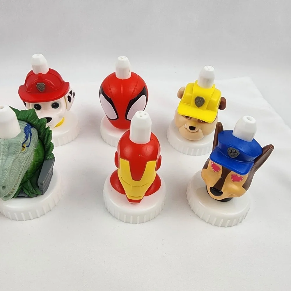 Mix Lot Of 13 Good 2 Grow Juice Toppers Sega Paw Patrol Spiderman Jurastic Park - Picture 4 of 4